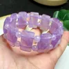 Bracelets de liaison lavande naturale Amethyst Bangle Gemstone Round Bead Crystal Healing Fengshii Bracelet Jewelry Gift 1PCS