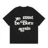 Designer Kanyes Wests Camisa com capuz Trendy Reborn Foam Letter T-shirt de manga curta para homens e mulheres American High Street Cpfm Meia mangas