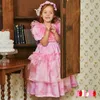 Jurken voor meisjes Koreaanse kleding voor kinderen prinses jurk voor 2024 nieuwe lente zomer baby meisjes roze verjaardag bloem voor kinderen prinses jurk 240315