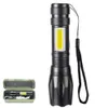 Mini Strong Light LED With Side Lights COB Telescopic Zoom Rechargeable Home Outdoor Emergency Flashlight 404663