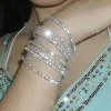 Rhinestones Stretch Bangle Wedding Armband Brudsmycken Billiga pärlarmband för brudparty Kvällsklänning