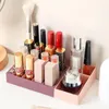 Caixas de armazenamento -Organizador de silicone Batom rack rack de mesa cosmética Glato Lip Glaze Organizing Box Makeup Shelf