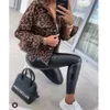 Vintage Denim Jackets for Women 2024 Leopard Demin Jacket Trendy Long Sleeve Slim Winter Jacket Women Coats Boyfriend Loose 240315