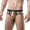 Mutande da uomo sexy in ecopelle slip effetto bagnato custodia convessa intimo Sissy Gay maschio perizoma bikini mutandine lingerie erotica