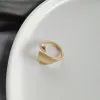 Simple Open 14k Yellow Gold Rings For Women Golds Color 2024 Fashion Korean Street Girl Wedding Ring Adjustable Knuckle Finger Jewelry
