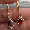 Boucles d'oreilles pendantes en forme de goutte d'eau, décor de luxe en Zircon, Style japonais/coréen, alliage de Zinc plaqué or 24K, bijoux cadeau féminin