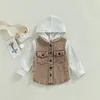 04Y Kids Boys Denim Jackets Baby Autumn Clothing Lange mouw Hooded Button Up Coats Toddler Children Fashion Outerwear 240301