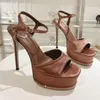 Wysokiej jakości luksusowe sandały designerskie buty damskie moda jedwabny tkanina letnia poślizg Wodoodporna platforma wysoka obcas