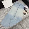 Classic Denim Pants For Women Designer Rhinestone Letter Jeans Streetwear High Waist Street Style Trousers Jean