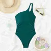 Costumi da bagno da donna Costume da bagno 1 pezzo Spalla inclinata Donna Senza maniche di alta qualità 2024 Costumi da bagno estivi Push Up Beachwear