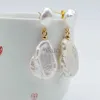 Cuelga la lámpara barroca auténtica para mujer, pendientes con forma de gota, colgante de perlas naturales de agua dulce blancas, joyería de moda hecha a mano 24316