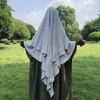 Khimar 2層ジャズクレープダブルレイヤー高品質のイスラム教徒の控えめなファッション祈り長いヒジャーブ卸売イスラム服240301