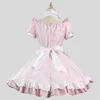 Abiti da ragazza New Pink Sweet Dress Costumi Lolita per cameriera Cosplay Cat Girl Costume da cameriera per cameriera Costumi di scena per feste S -5XL 240315