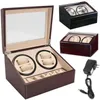 6 4 Automatisk Watch Winder Box Pu Leather Watch Winding Winder Storage Box Collection Display Double Head Silent Motor250N233D