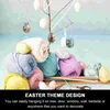 Decorative Figurines 12 Pcs Easter Imitation Eggs Outdoors Gifts Basket Shape Hanging Decor Accessories