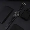 Other Watches Mens Fashion Quartz Men Leather es Brand Luxury Male Clock Sport Mens Wrist Bracelet Necklace Relogio Masculino Y240316