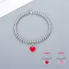 Tifaniym classique en argent Sterling 925 Bracelet décoloration chaude rouge amour coeur femmes mode bouddha perles bracelet