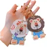 T Cute Lion Coin Purse Keychain Pendant Charm Jewelry Keyring Fashion PU Leather Flower Grid Designer Metal Key Chain GG