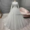 Sparkle Muslim Wedding Dresses For Women Cover Back Long Wedding Gowns A-Line Luxury Elegant Bride Dress vestidos de noviaS 240314