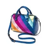 Bolsas de ombro chiques arco-íris designer bolsas femininas sacola contraste crossbody portátil 240311