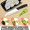 11pcsset Sushi Maker Zestaw Japońskie ryżowe ciasto do bułki bułki wielofunkcyjne Making Making Narzędzia kuchenne 240304