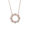 Дизайнерское Tiffay and Co, модное круговое ожерелье для мужчин и женщин, розовое золото, светлый роскошный ветер, двухцветный X-образный бриллиантовый кулон, цепочка на ключицу для девочек