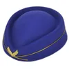 Berety Performance Costume Akcesoria Kobiety Lady Air Hostesses Hat Party Hats Hats Stewardess Beret