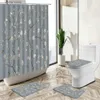 Rideaux de douche Rideau de douche oiseau floral fleurs animal peint à la main art ensemble de salle de bain tapis antidérapant chinois couverture de toilette tapis de sol lavable Y240316