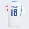 Italië 2024 2025 voetbalshirts ns speler Bonucci Jorginho Insigne Verratti Men Kids Football Shirts Chiesa Barella Chitalia Faiellini Pellegrini