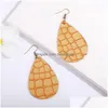 Dangle żyrandol retro pu skórzany wisiorek wisiorek Kolczyki Dangle For Women Girl Beach Party Club Decor Fashion Biżuter