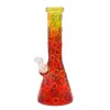 1pc 9,8 pollici, sfumatura di colore con tubo dell'acqua in vetro luminoso, artigianato in vetro borosilicato, narghilè in vetro, bong in vetro con bagliore al buio, regali di festival, accessori per fumatori