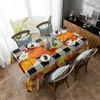 Table Cloth Thanksgiving Fall Maple Pumpkin Rectangle Tablecloth Holiday Party Decoration Washable Waterproof Kitchen Decor