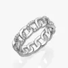 Zircon Stone Jewelry Hip Hop S925 Sterling Silver 5a Cubic Zirconia Cuban Chain Eternity Band Rings for Rocker