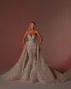 Magnifique robe De mariée sirène avec traîne détachable, dos nu, avec des Appliques en dentelle, sur mesure