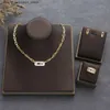 Wedding Jewelry Sets Trendy Dainty Initial Necklace Earring Ring Set Stackable Suitable for Female Girlfriends Wives Gifts Pendant Mujer Moda HXS027 Q240316