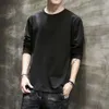 Men's Long Sleeved T-shirt Slim Fit Korean Trendy Round Neck Bottom Shirt Autumn New Casual Versatile Top