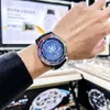 Orologio meccanico Rainbow Full Sky Star Pannello Night Glow Impermeabile completamente automatico da uomo di fascia alta, moda, lusso leggero