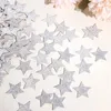 Decoração de festa 100 pcs ouro prata cinco pontas estrela confete cartão de papel aniversário chá de bebê diy coração de casamento para casa