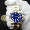 Dostawca fabryki luksus 18K żółte złoto szafir 40 mm męski zegarek na nadgarstku niebieska tarcza i ceramiczna ramka 116618 STAL AUTOMATIC RUCHED271S