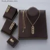 Wedding Jewelry Sets Luxury Geometry Double Long Chain Stackable Pendant Necklace Earring Ring Set Full Cubic Zircon Charm Women Jewelry Gift EH604 Q240316