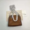 Дизайнерская сумка Stella Mccartney Falabella, мини-тоут, женская металлическая серебристая черная крошечная женская сумка для покупок, кожаная сумка на плечо, высокое качество
