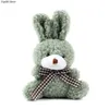 Willekeurige 1PCS 11CM Schattige Konijn Boog Pluche Gevulde Pop Stropdas Bunny Zacht Kussen Speelgoed Home Decor Kid gift Kerst Decoratie 240304