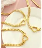 2023 Stainless Steel Heart Pendant Chunky 18K Gold Cuban Link Chain Necklace Women High Quality