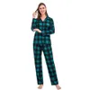 Cute and Cosy Green Plaid Family Matching Christmas Pajamas Sets Holiday Outfits for Kids Parents 240315