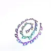 Europe America Fashion Style Jewelry Sets Men Rainbow-coloured V Initials 2054 Necklace Bracelet Sets