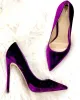 Сапоги Purple Royal Blue Veet High Hell Sext Pointed Toe Veet Pumps Женская вечеринка плать