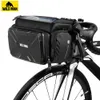 WILD MAN Bicycle Bag Big Capacity Waterproof Front Tube Cycling Bag MTB Handlebar Bag Front Trunk Pannier Pack Bike Accessories 240301