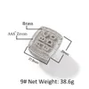 Hip Hop iced out 5A Cubic Zircon bling 18K Gold Plated Square Letter Ring Men Fashion Jewelry Ring