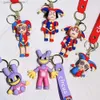 Chaveiros Lanyards O incrível palhaço de circo digital bonito brinquedo de pelúcia boneca presente chave fivela pingente saco y240316