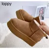 Man Women Ultra Mini Boot Ankel Platform Snow Boots Designer Kvinna Fluffy Winter Keep Warm Booties With Box Card Dustbag Beautiful Gift